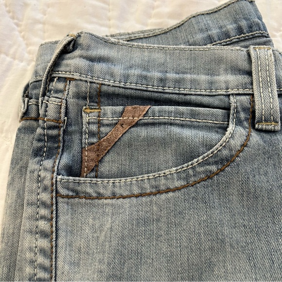 Ariat M7 Rocker Straight Leg Jeans Mens 32X34 Blue Faded Western Slim Fit Grunge - Picture 7 of 16